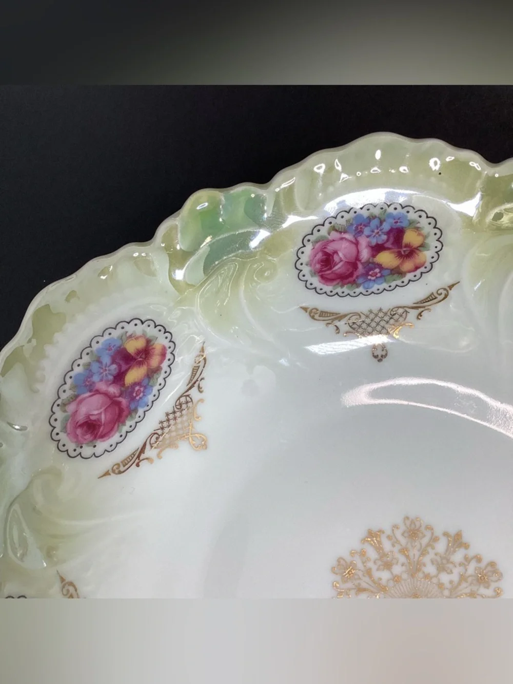 Vintage German Lusterware Porcelain Decorative Bowl